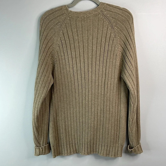 VINTAGE 80s North Forty Four Men’s Taupe Cotton Sweater Rib Sleeves Crewneck M - Picture 6 of 11